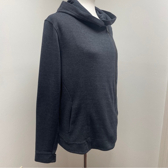 Women's Asymmetrical Zip Gray Jacket - Picture 9 of 16